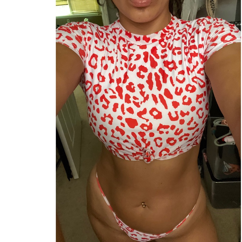 ❗️1 Left❗️red Cheetah Print Swim Bikini-Womens Small - Picture 5 of 6